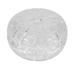 Brilliant Cut Crystal Cushion Table Box w Cover