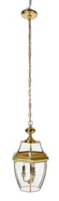 Porte Cochere Hanging Brass & Glass Lantern