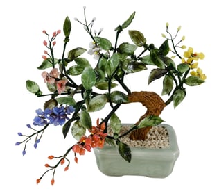 Chinese Carved Hardstone Flower Pot