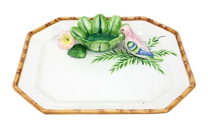 Italian The Maine Lion Hand Painted Appetizer Tray