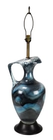 Mid C Vallauris Ceramic Ewer Form Large Lamp