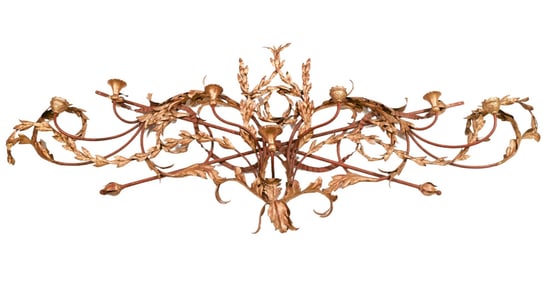 Antique Tole & Wrought Iron Florentine 56" Sconce