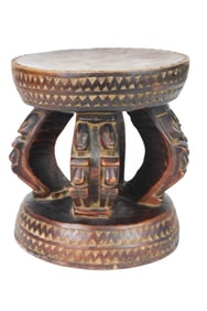 Vintage African Mali Dogon Carved Milk Stool