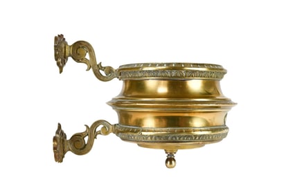 Antique William and Pace Brass Holy Water Font