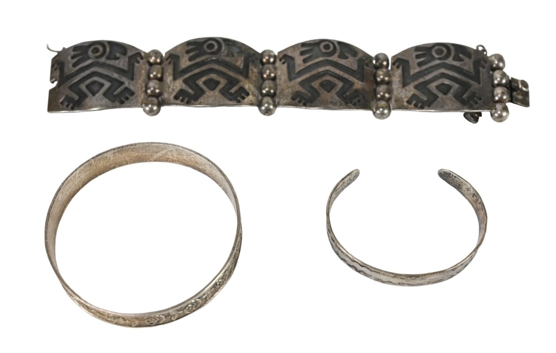 Sterling Silver JP Signed Hinged Bracelet & More (1 of 8)