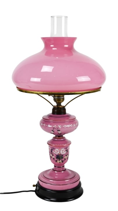 Hand Painted Samson Style Porcelain & Glass Lamp (1 of 7)