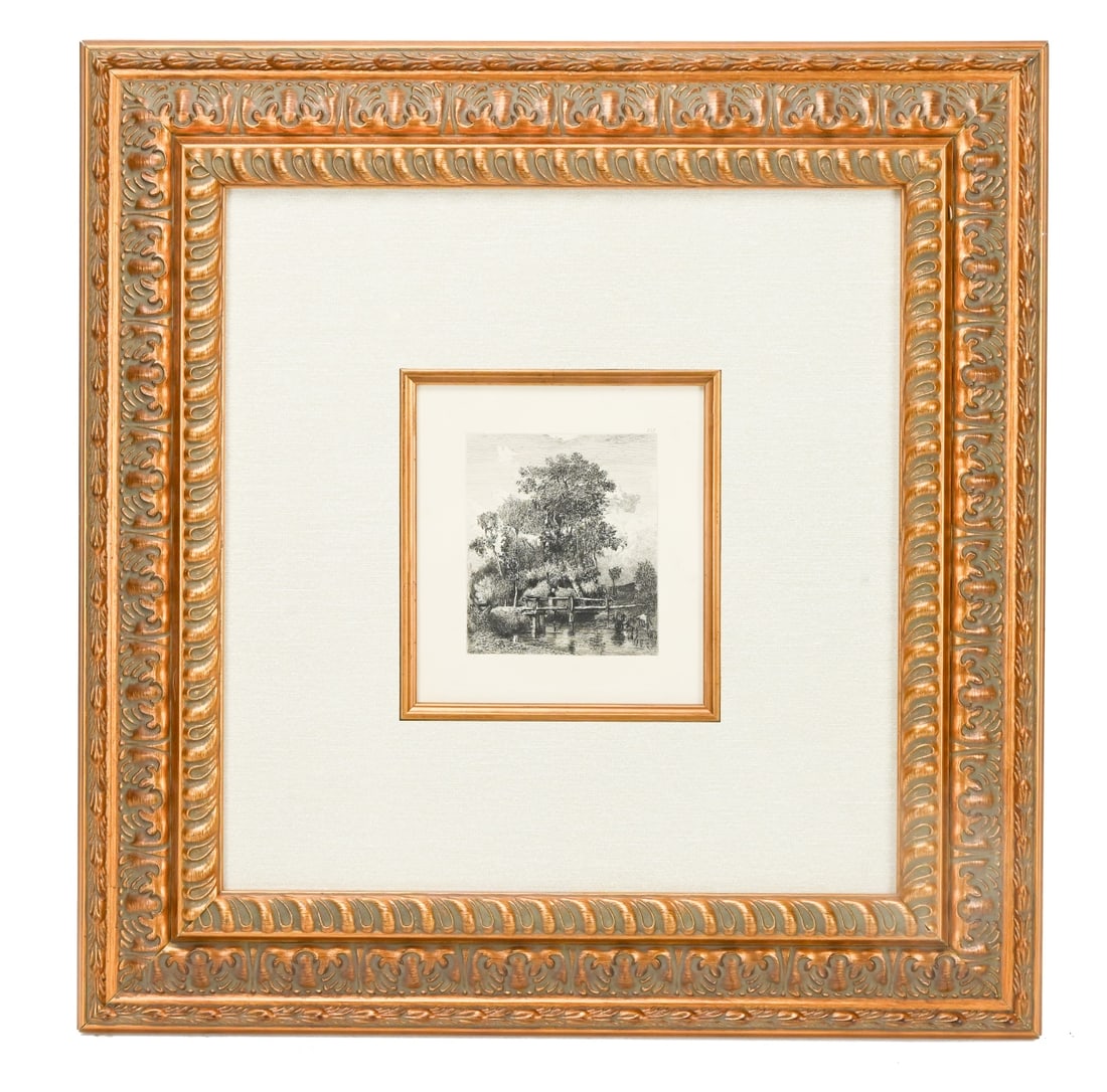 Jules Dupre Etching Framed Le Petit Pont (1 of 10)