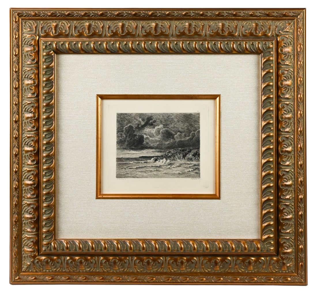 Jules Dupre Etching Framed Dunes de Saint Quentin (1 of 9)