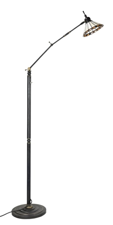 Adjustable Standing Library Lamp w Stained Glass (1 of 8)