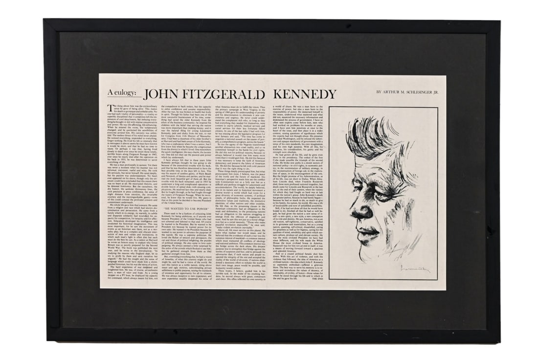 Framed JFK Schlesinger Eulogy And 1963 Post Cover (1 of 10)