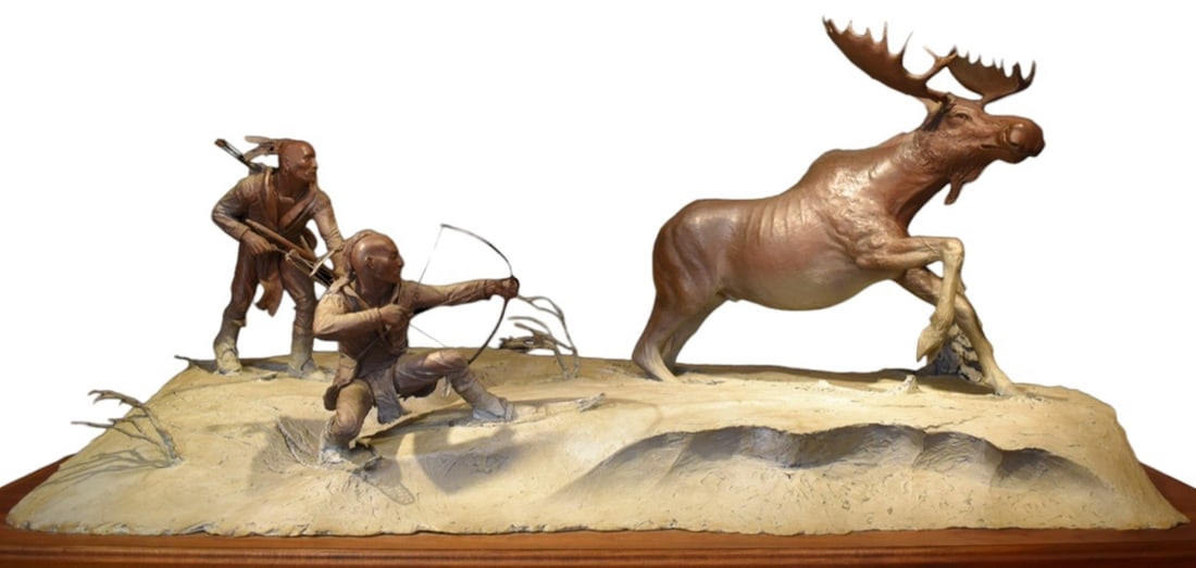 Jud Hartmann Signed Bronze Diorama Snow Moon #20 (1 of 2)