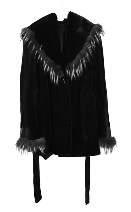 Women's Sheared Mink Stroller Jacket Fox Collar (1 of 11)