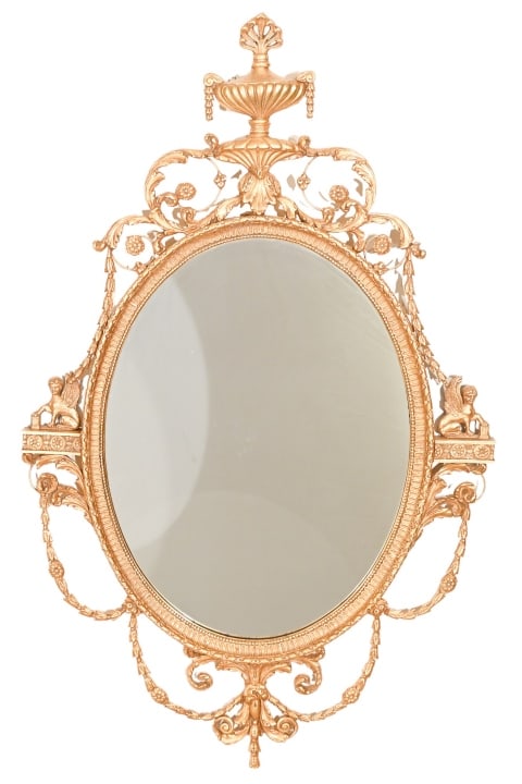 Neoclassical Style Carved Gilt Gesso Wall Mirror (1 of 12)
