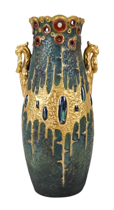Art Nouveau Amphora Gres-Bijou Pottery Vase (1 of 10)