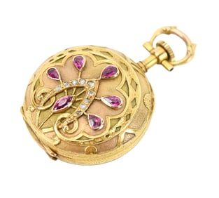 Theodore B. Starr Longines 18K Ruby Diamond Watch