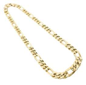 Woman's 14K Gold Graduated Figaro Chain Necklace