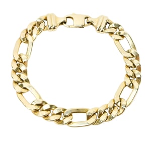 Woman's 14K Yellow Gold Figaro Chain Bracelet