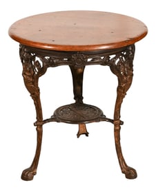 Antique English Cast Iron Pub Table