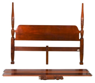 Thomasville Carved Mahogany 4-Poster Bed Frame