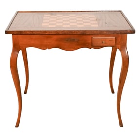 Italian Inlayed Wood Flip Top Game Table
