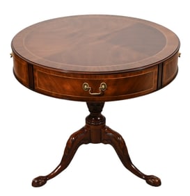 Henkel Harris Queen Ann Style Mahogany Drum Table