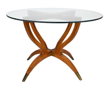 Vintage Moroccan Carved Spider Leg Folding Table