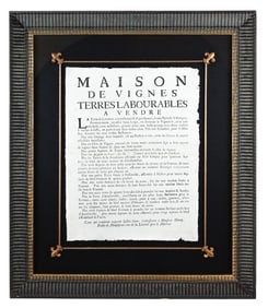 Antique 19th C French Vineyard Bill of Sale