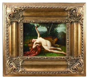 Henry Tucker Signed Oil Painting Reclining Nude