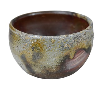 Japanese Pottery Matcha Bowl w Mottled Drip Glaze