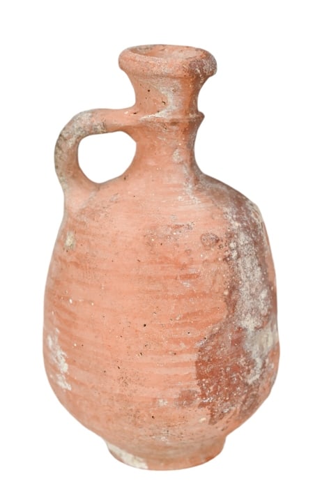 Antique Ancient Clay Terra Cotta Wine Decanter: Antique Ancient Clay Terra Cotta Wine Decanter. Measures 9 inches x 5 inches.