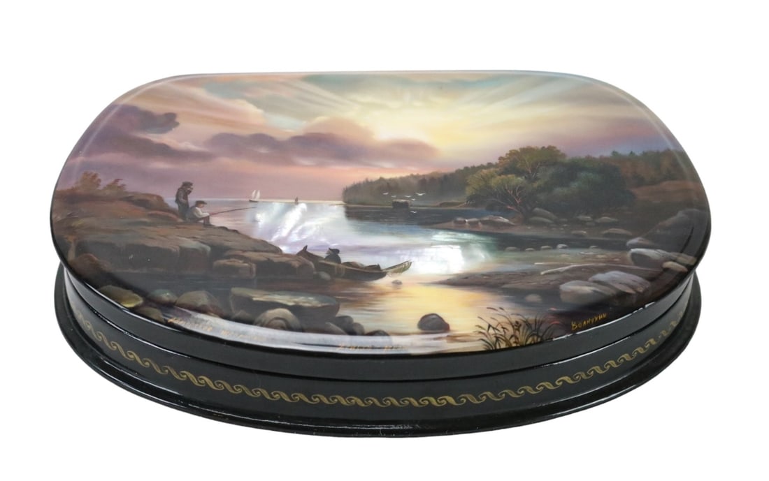 Fedoskino Pegockuho Russian Lacquer Ware Box (1 of 8)