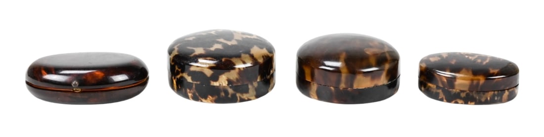 4 19th C Antique Tortoise Style Trinket Boxes (1 of 7)