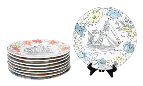 9 Molly Hatch Anthropologie Ceramic Plates