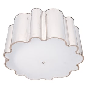 Mid Century Chrome Flush Mount Ceiling Lamp