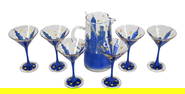 Smithereens Hand Painted Manhattan Glass Set
