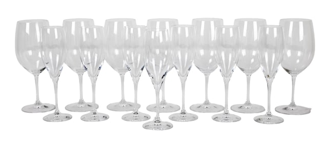 7 Riedel Crystal Wine & 7 Champagne Glasses