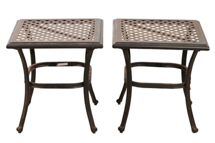 Pair Hampton Bay Outdoor Side Tables
