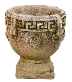 Neo Classical Cast Stone Garden Planter Greek Key