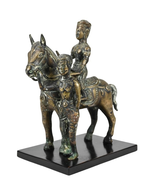 Vintage Burmese Bronze Warrior on Horseback (1 of 6)