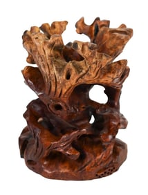 Antique Japanese Carved Natural Burl Root Stand