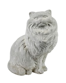 Cast Cement Long Haired Cat Garden Statue