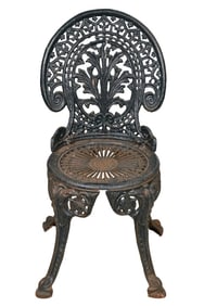 Antique Cast Iron Victorian Balloon Back Chair