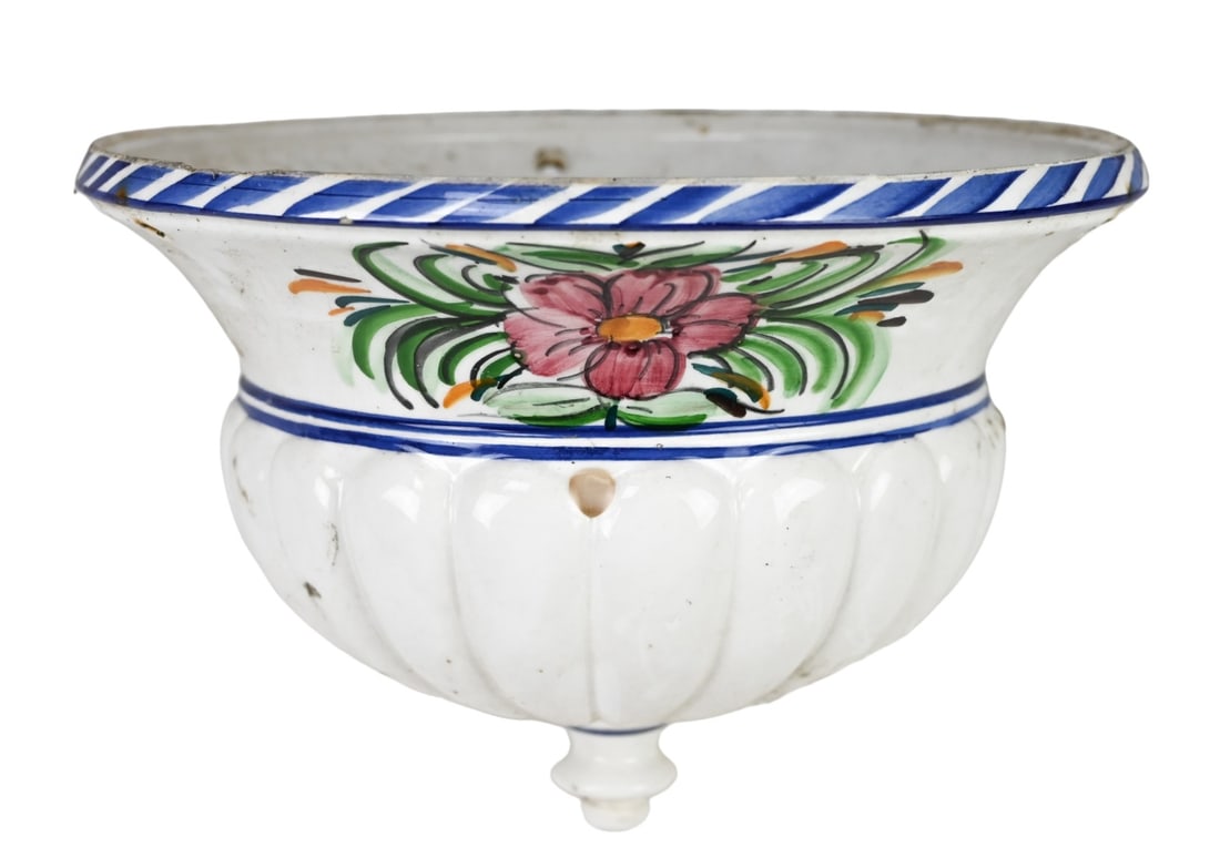Hand Painted Italian Porcelain Hanging Garden Pot (1 of 5)