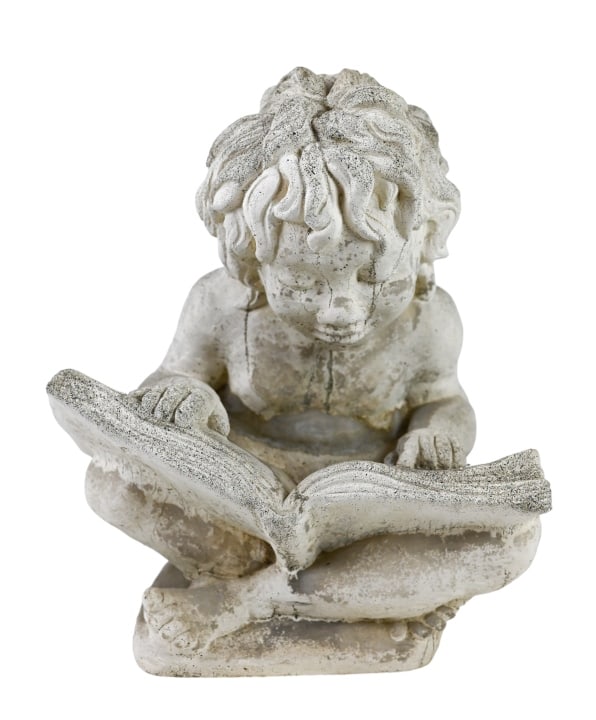 Cast Cement Seated Cherub Garden Statue (1 of 7)
