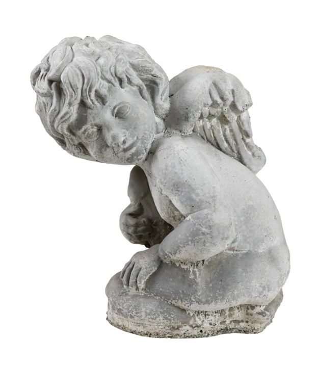Cast Cement Seated Cherub Garden Statue (1 of 6)