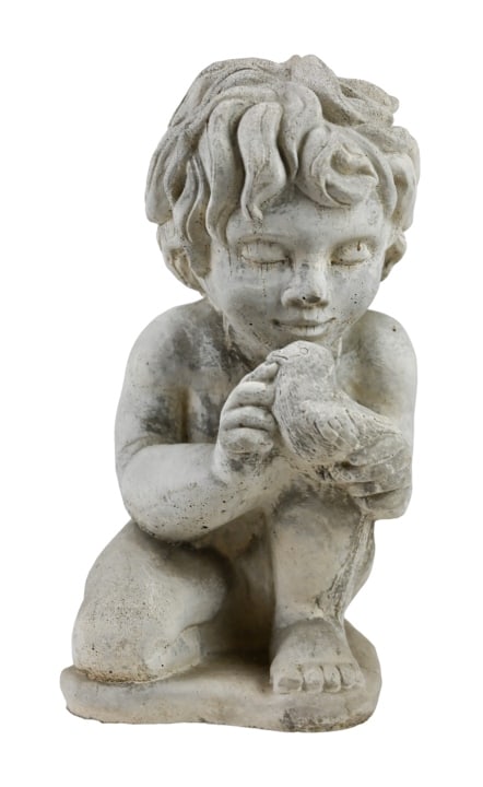 Cast Cement Seated Cherub Garden Statue (1 of 6)