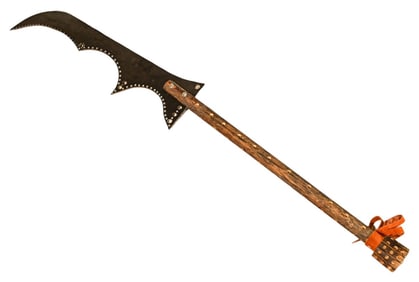 Hand Forged Iron Medieval Weapon Ax w Leather