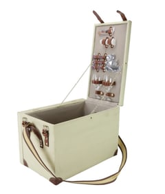 PicnicTime Canvas Picnic Basket w Fold Out Table