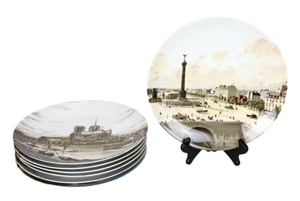 7 Porcelain Collector Plates The Bridges of Paris