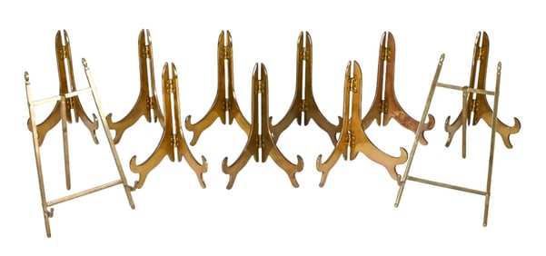 Collection Brass Table Picture Frame Plate Stands